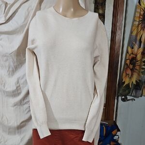 Elegant Beige Women's Crew Neck Sweater